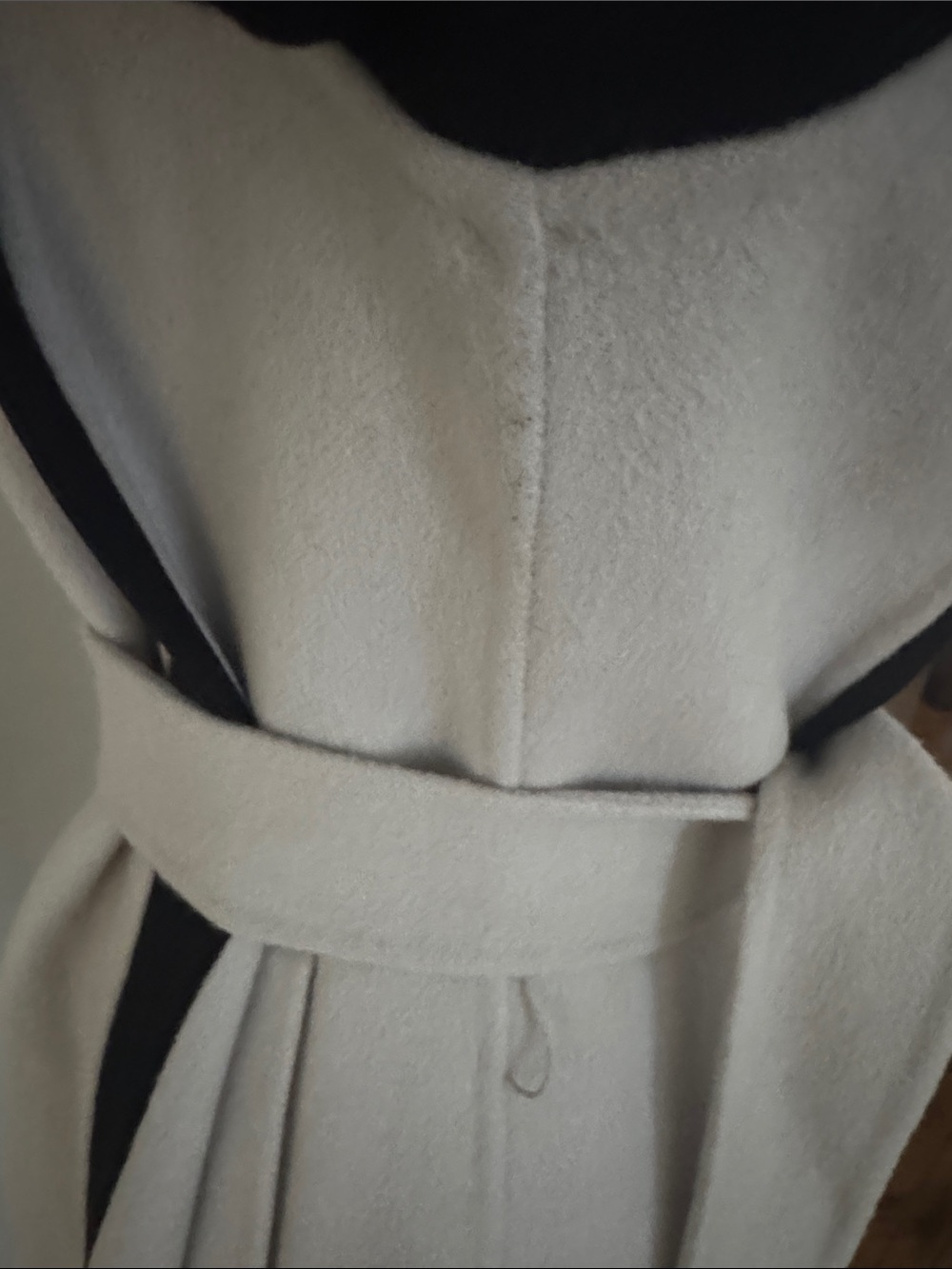 blanc noir Light Gray and Black Belted Trench Coat - Picture 4 of 7